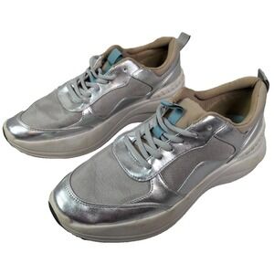 Zara Basic‎ Collection Athletic Shoes Womens 40 EU Silver Running Y2K Metallic